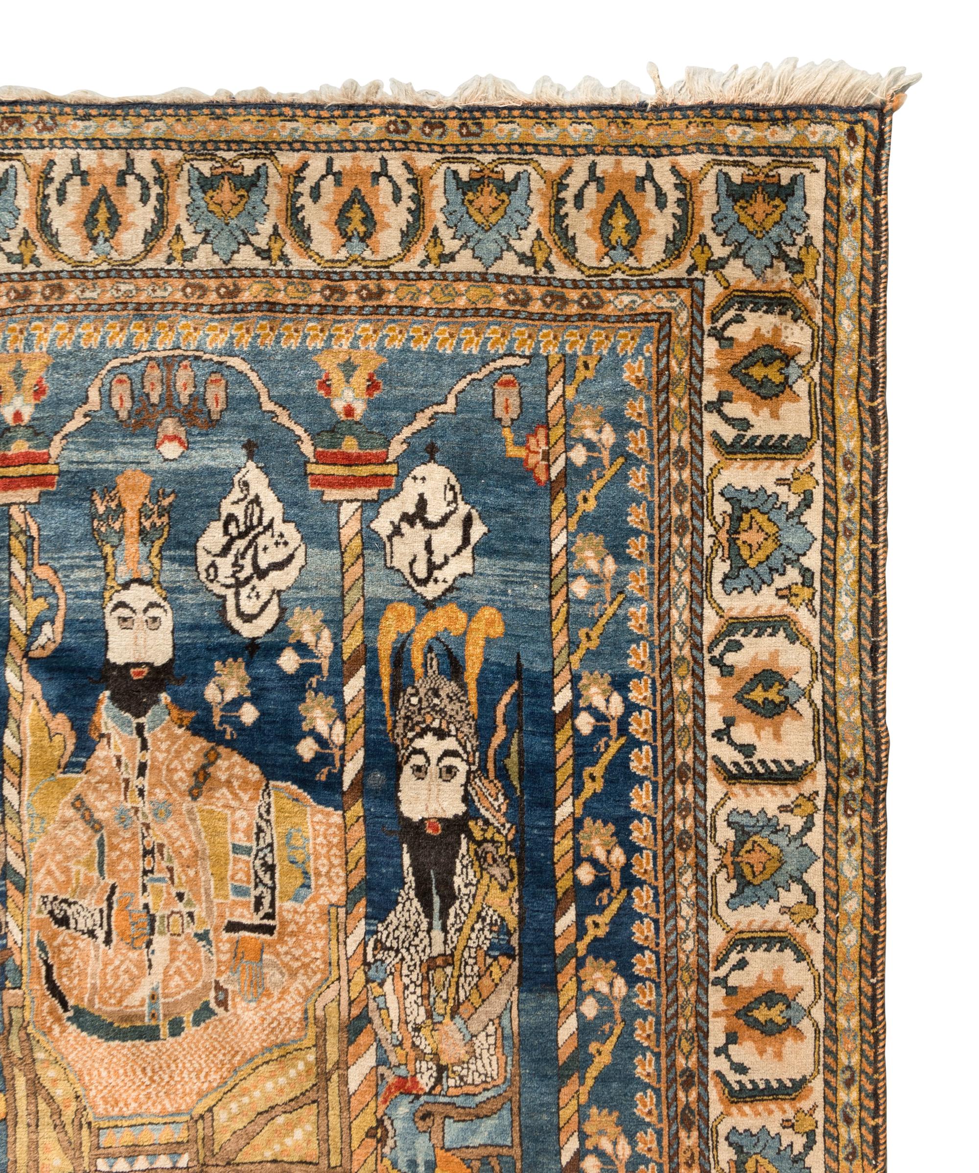 A Qashqai Houshang Shah Pictorial Rug