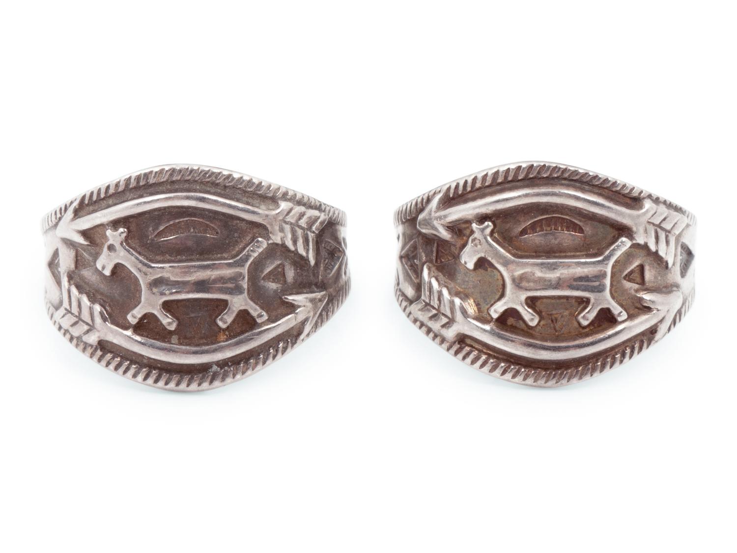 Fred Harvey Era Navajo Silver Cuff Bracelets and Rings
