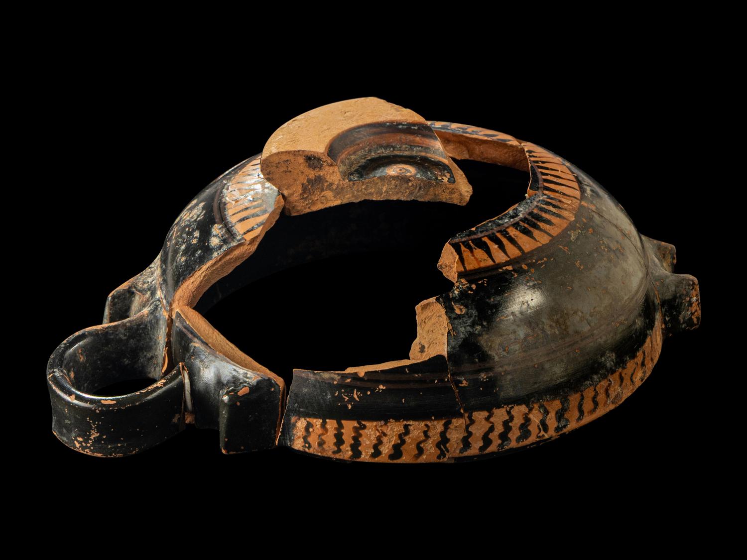 Five Attic Black-Glazed Lekanis Fragments