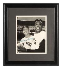 A Mickey Mantle and Willie Mays Signed Autograph Photo (Beckett Authentication Services Letter),