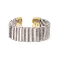 STERLING SILVER, YELLOW GOLD AND PERIDOT CUFF BRACELET