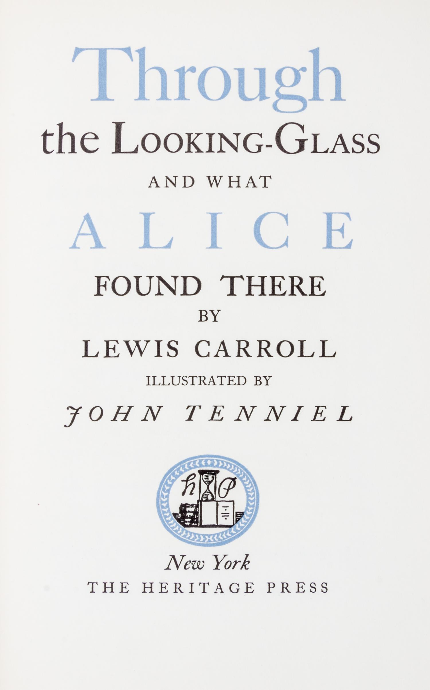 (BAYNTUN) CARROLL, LEWIS. Alice's Adventures in Wonderland [and] Through the Looking Glass. NY, 1941. 2 vols.