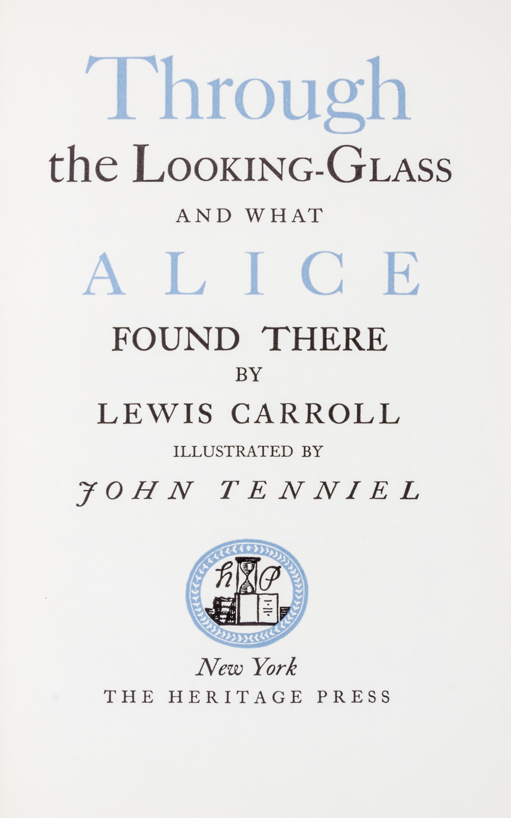 (BAYNTUN) CARROLL, LEWIS. Alice's Adventures in Wonderland [and] Through the Looking Glass. NY, 1941. 2 vols.