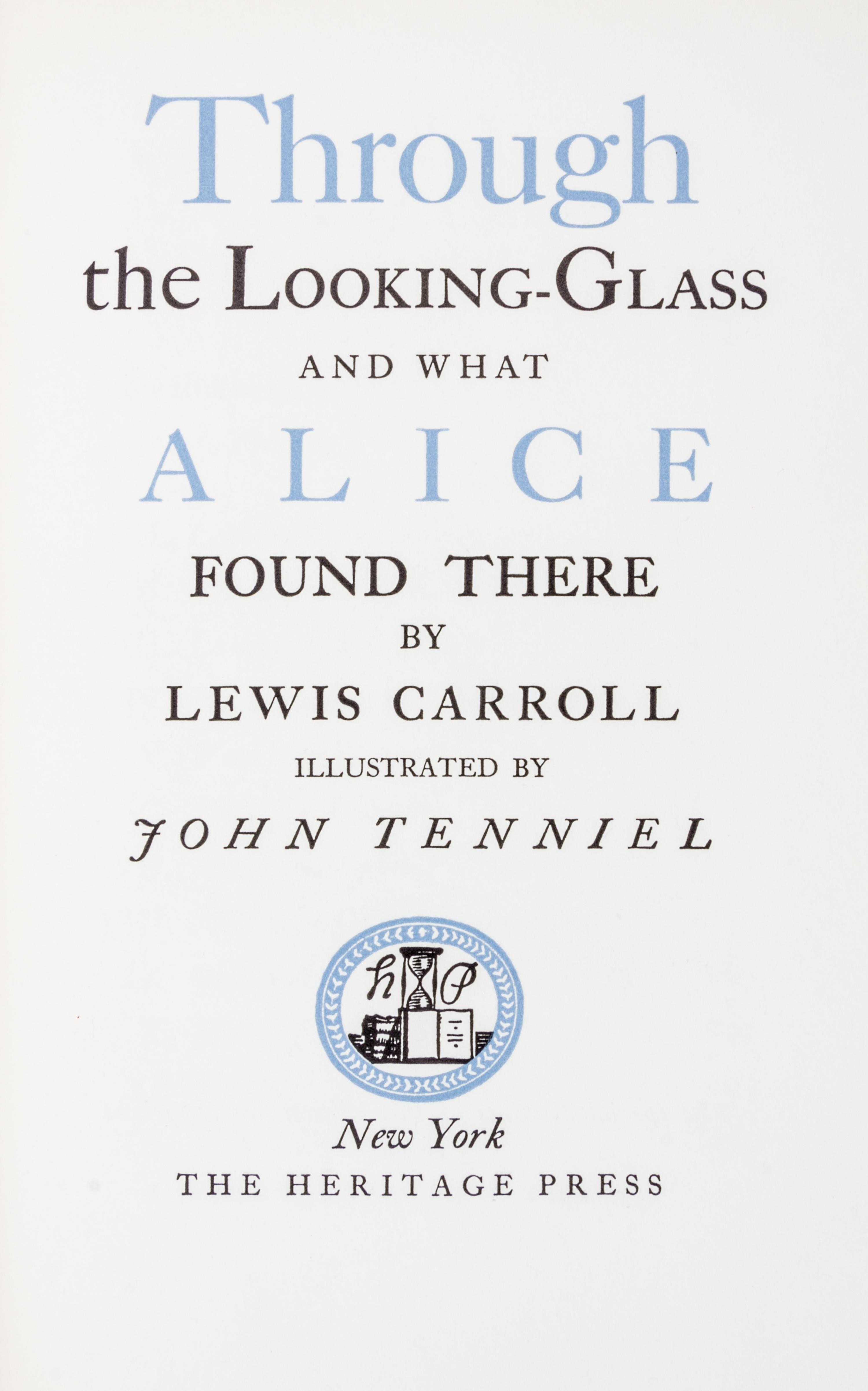 (BAYNTUN) CARROLL, LEWIS. Alice's Adventures in Wonderland [and] Through the Looking Glass. NY, 1941. 2 vols.