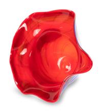 A Monumental Red and Blue Studio Art Glass Bowl