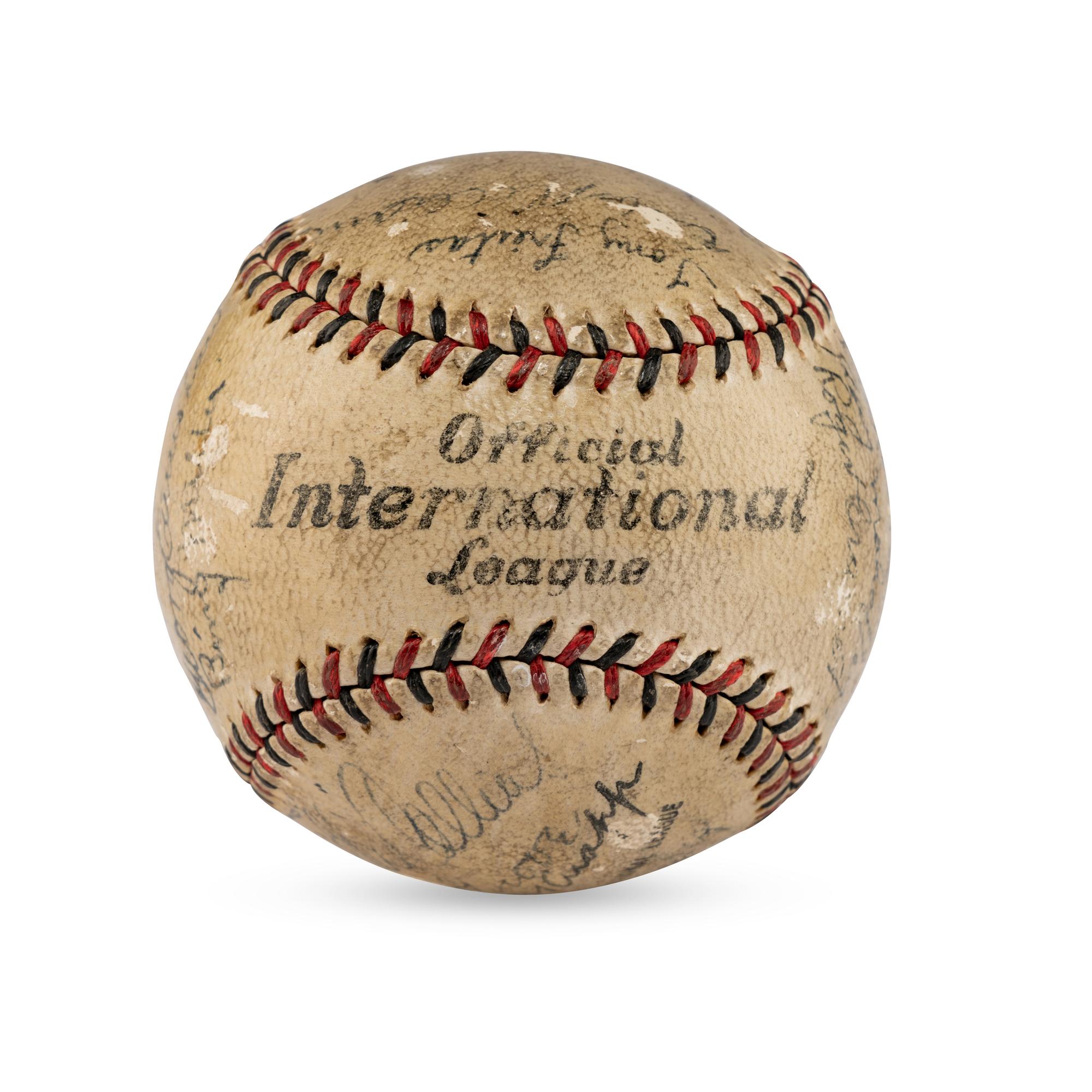 A 1932 Philadelphia Athletics Team Signed Autograph Baseball Featuring Jimmie Foxx, Eddie Collins, Connie Mack, Lefty Grove and Al Simmons (JSA Letter of Authenticity)