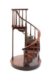 A Mahogany Architectural Model, Height 24 3/8 inches.