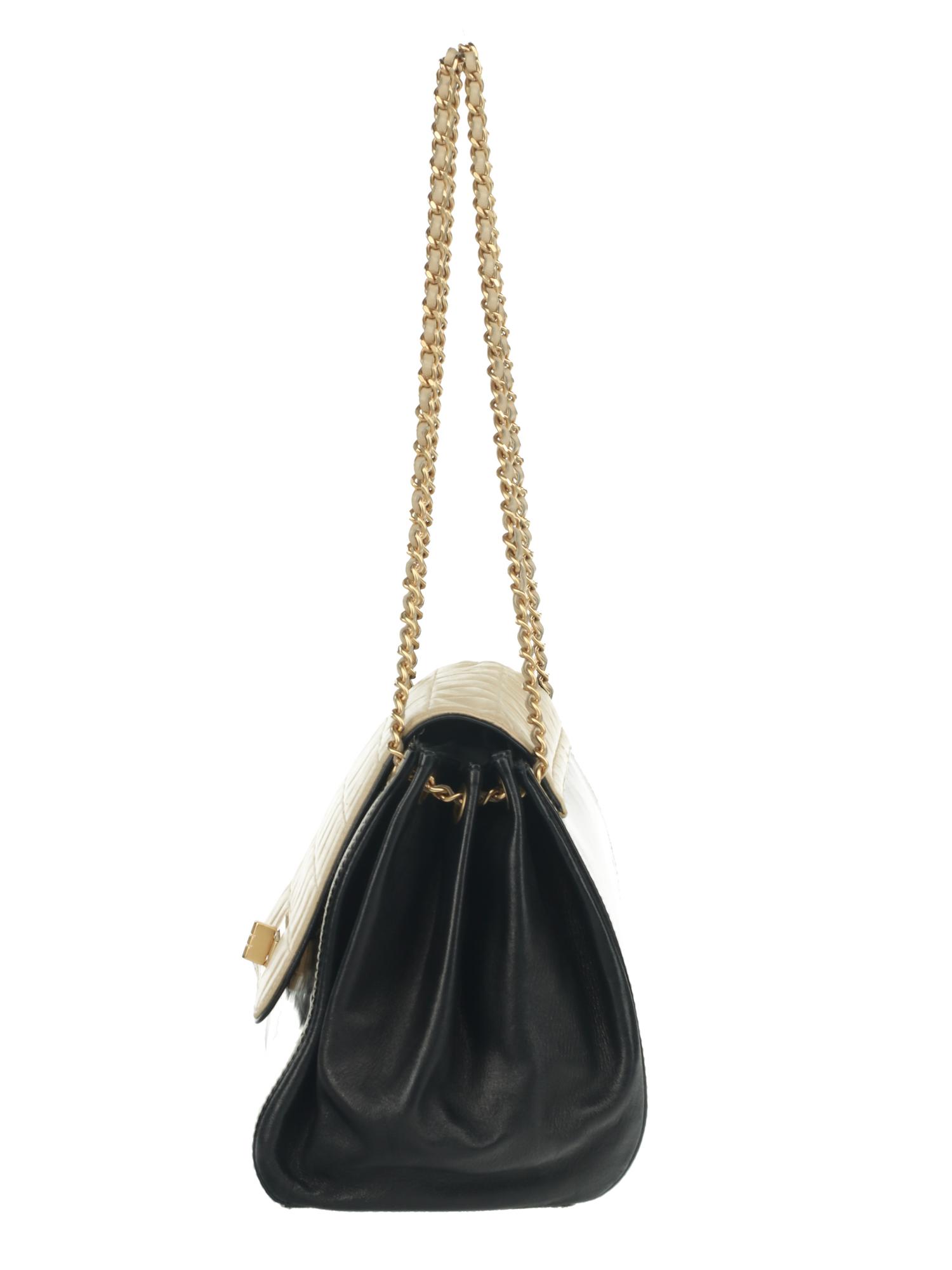 Chanel Bicolor Chocolate Bar Accordion Bag