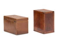 Two English Mahogany Tea Caddies