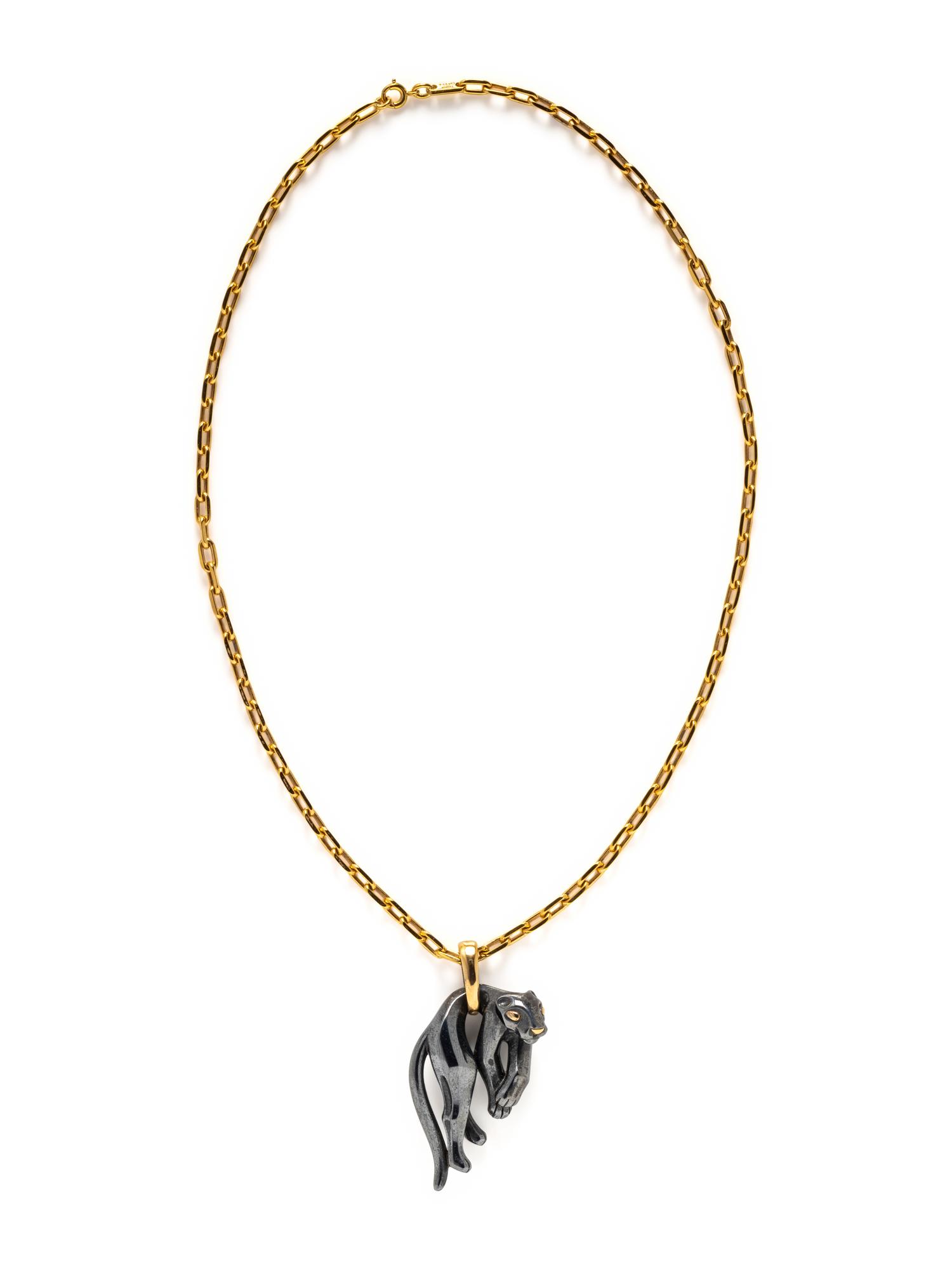 CARTIER, YELLOW GOLD AND SILVERIUM 'PANTHÈRE' NECKLACE
