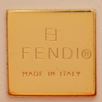 Fendi, Orange Jacquard & Leather Handbag