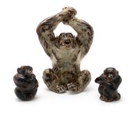 Three Monkey Figures Royal Copenhagen, Denmark