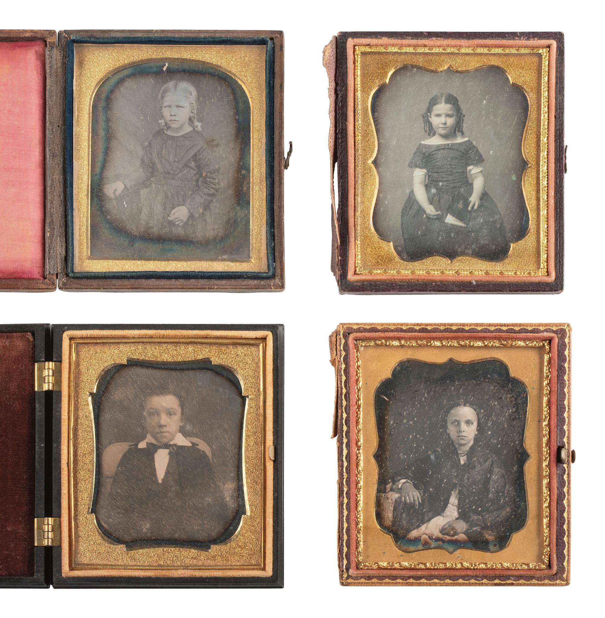[EARLY PHOTOGRAPHY]. 21 sixth plate daguerreotypes of children.