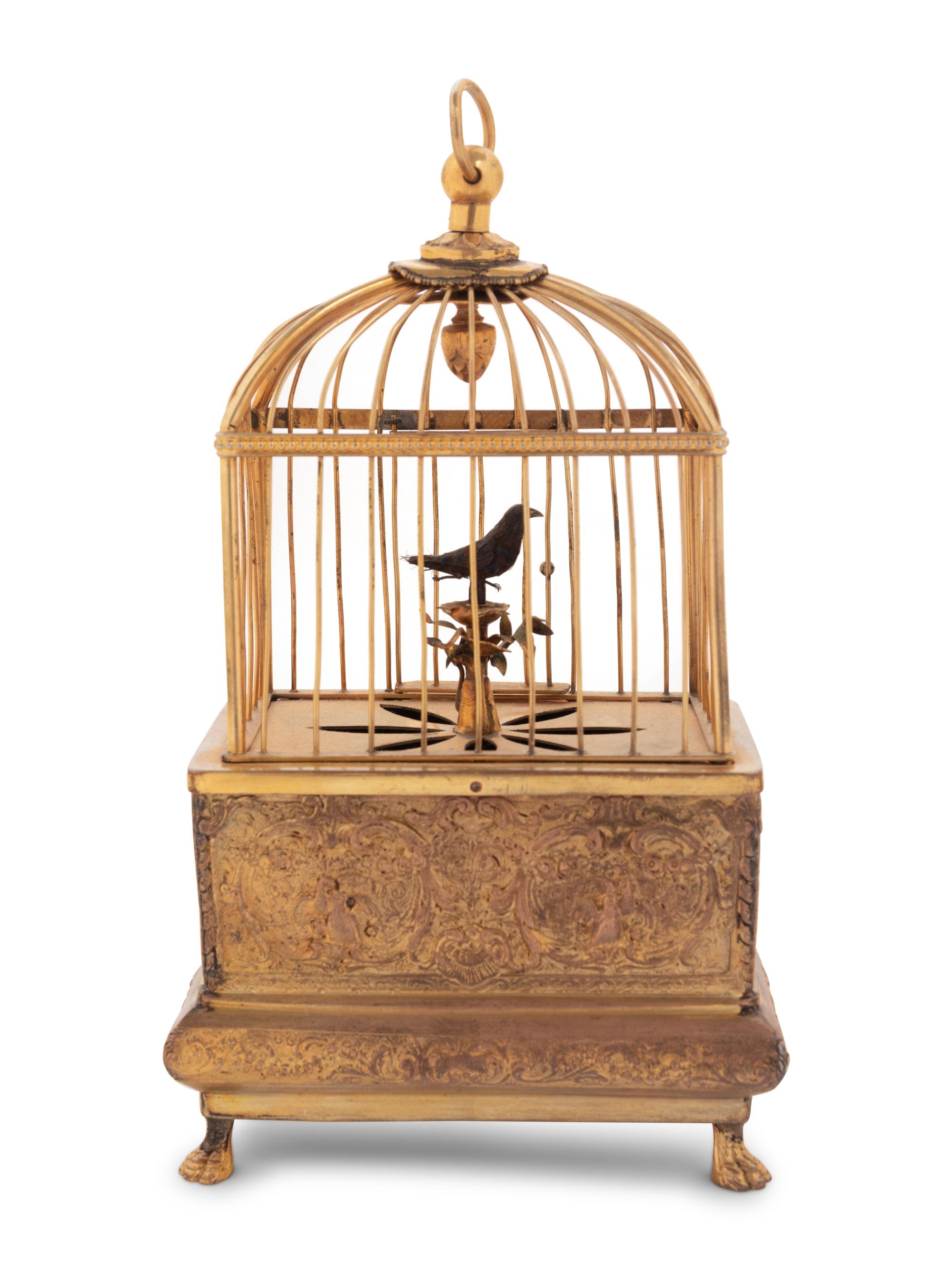 A French Gilt Metal Singing Bird Automaton