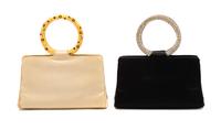 Two Judith Leiber bags With Circular Handle