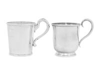 Two American Coin Silver Mugs