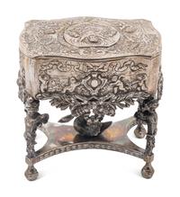 A German Silver Singing Bird Automaton Box