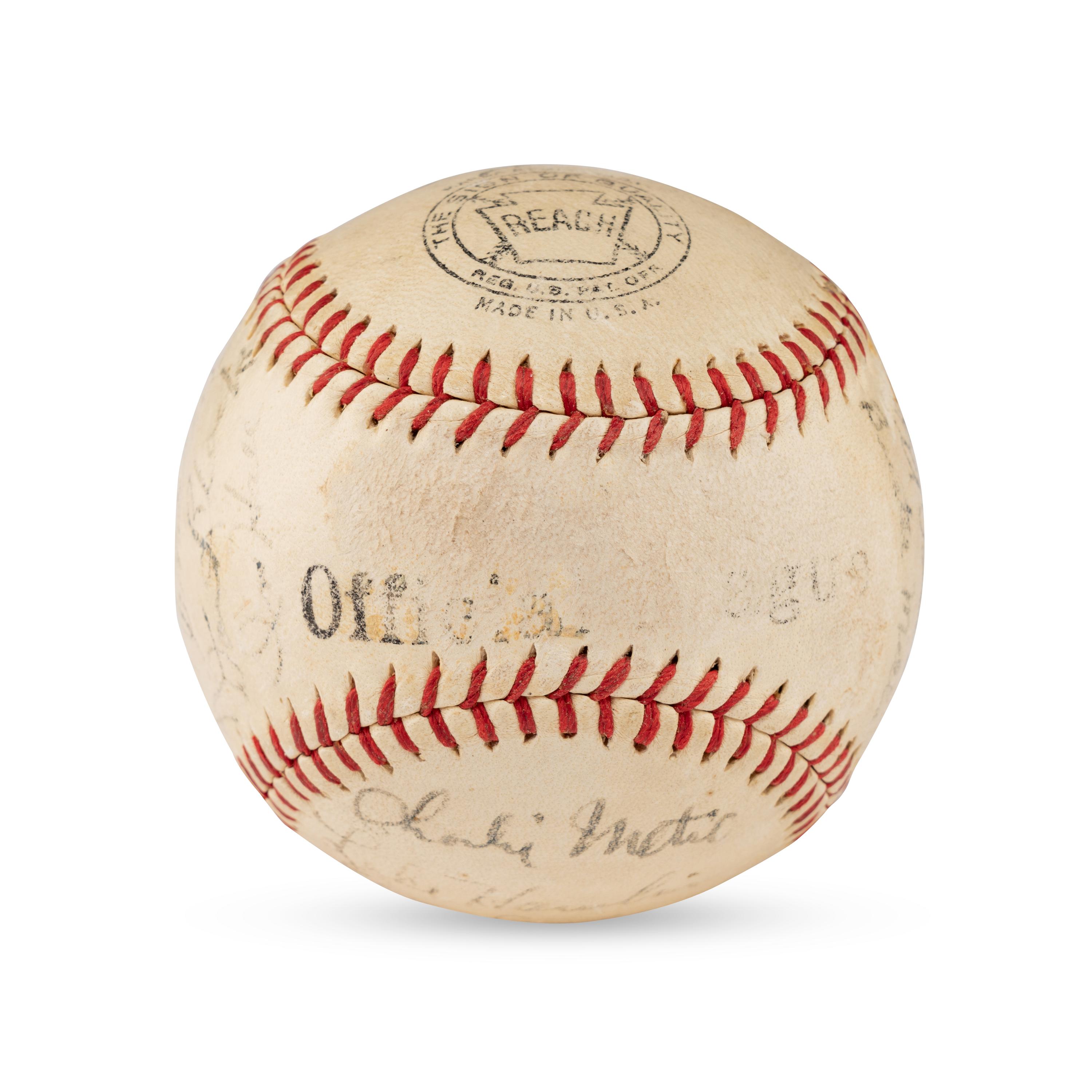 A 1944 Philadelphia Athletics Team Signed Autograph Baseball Featuring Connie Mack (Beckett Authentication Services Letter of Authenticity)