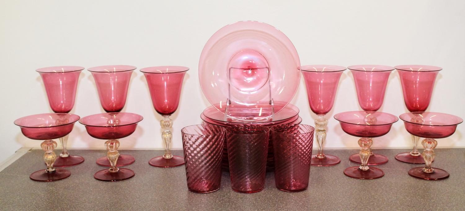 A Murano Glass Stemware Service