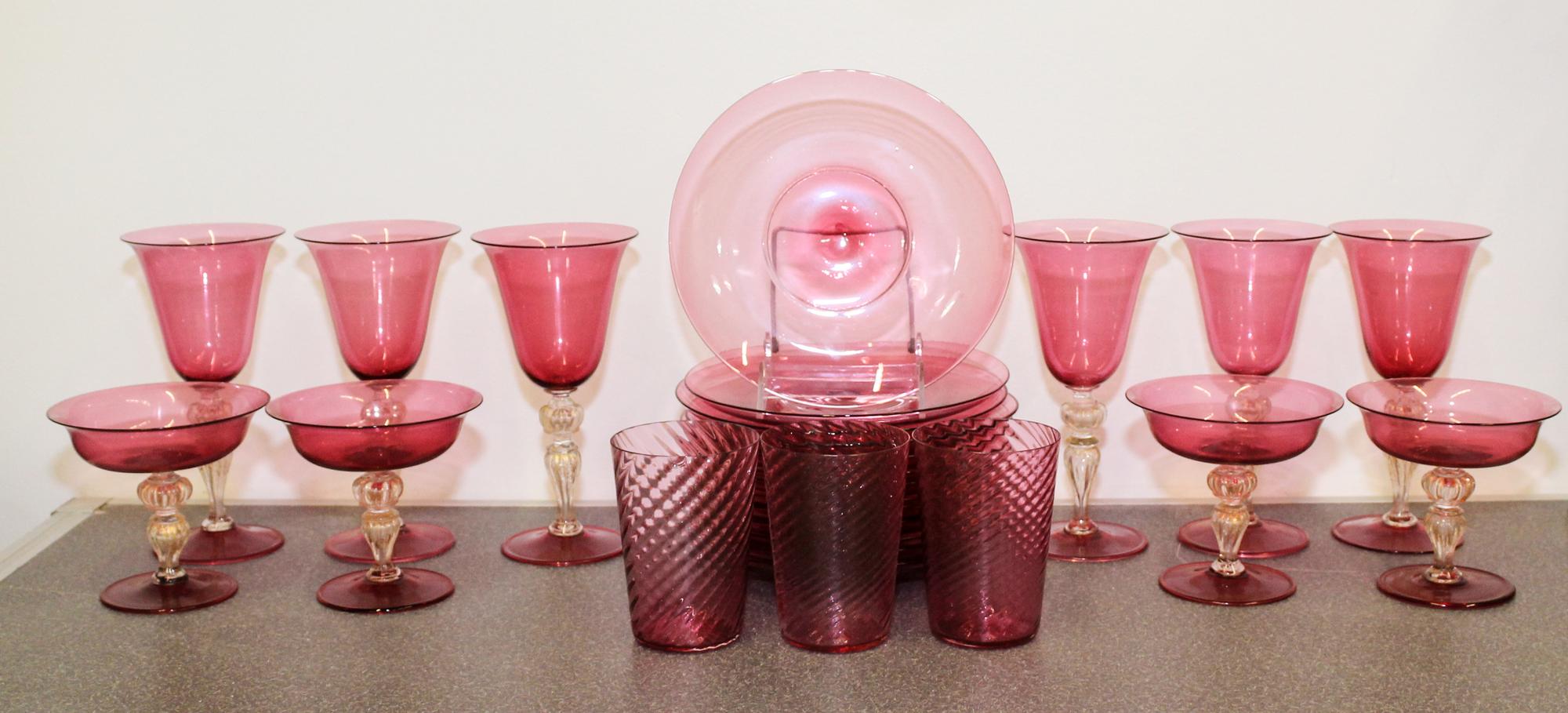 A Murano Glass Stemware Service