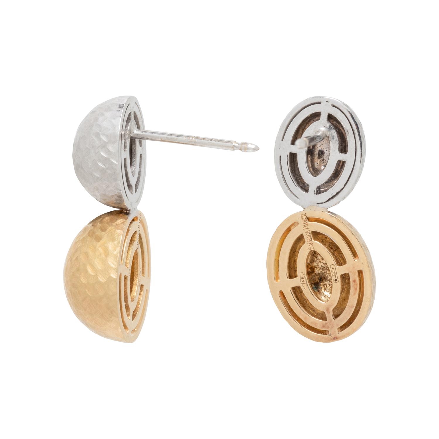 BARBARA PARKER, BICOLOR GOLD EARRINGS