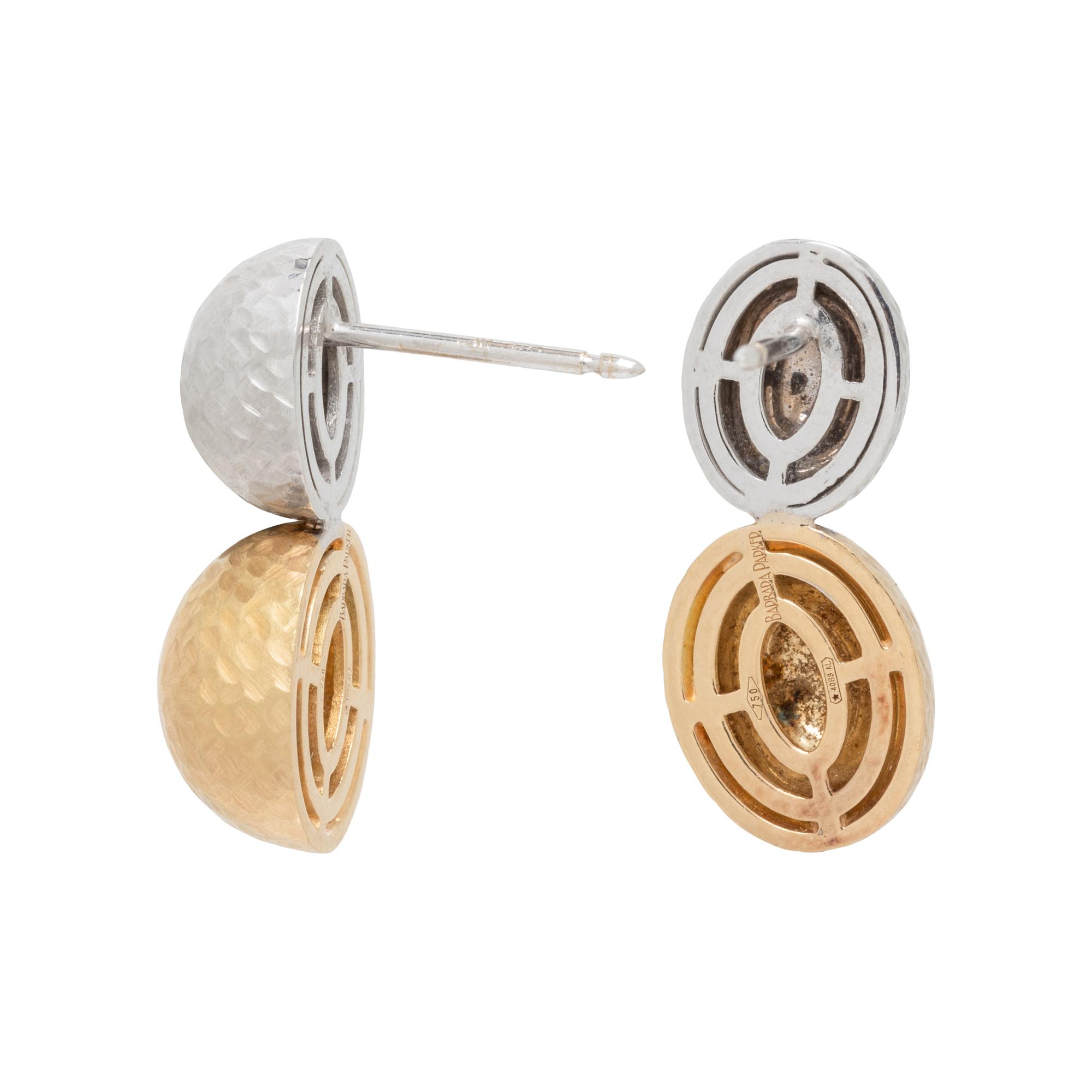 BARBARA PARKER, BICOLOR GOLD EARRINGS
