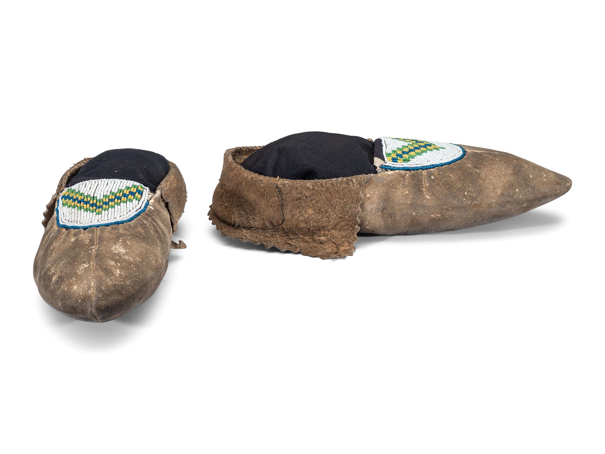 Cree Beaded Hide Moccasins