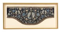 A Group of Four Gilt Framed Chinese Embroidered Panels Largest framed size 35 x 25 1/2 inches. — 19TH CENTURY