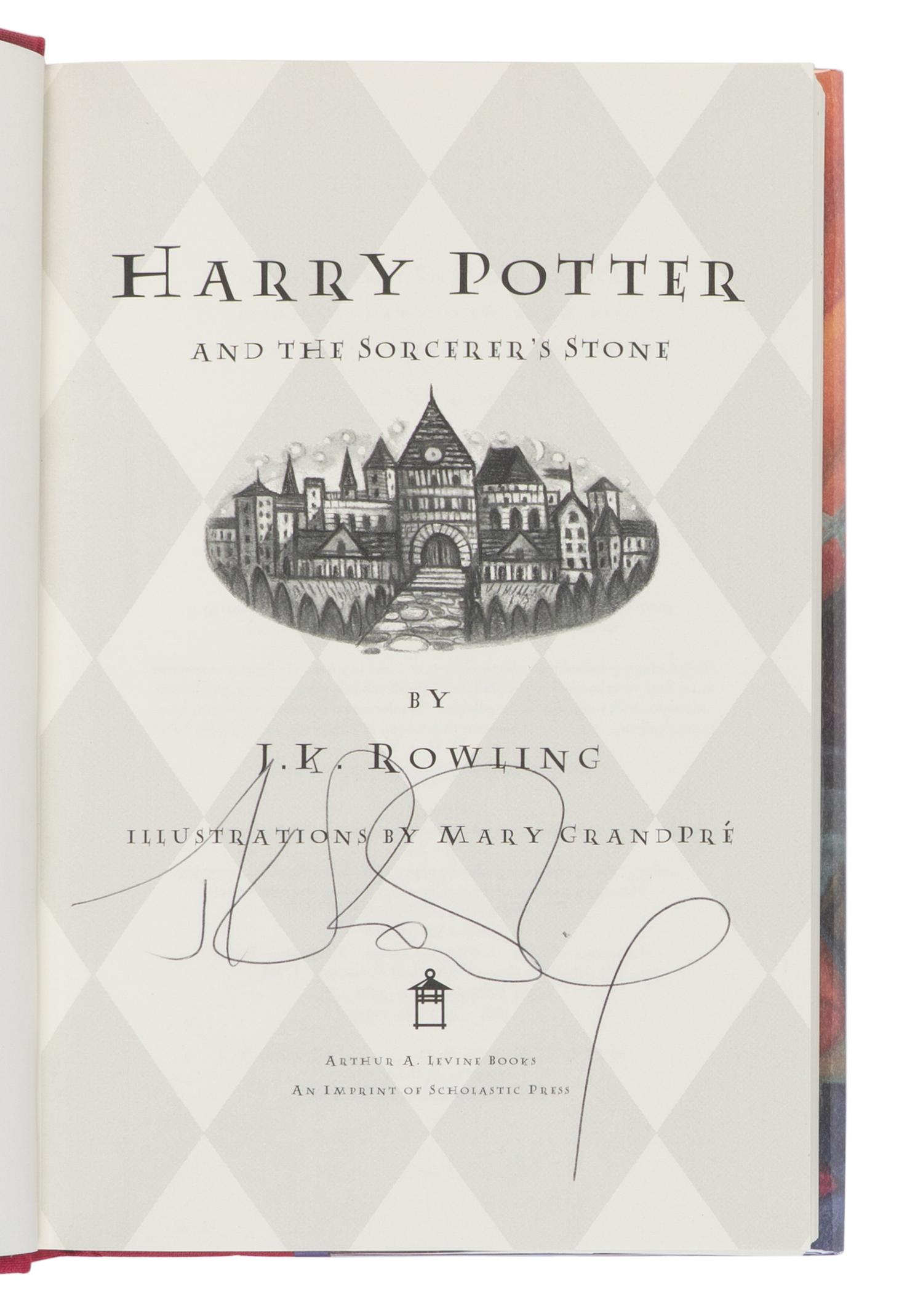 Rowling, J.K. (b. 1965). A group of the first 3 Harry Potter titles, all signed, comprising:
