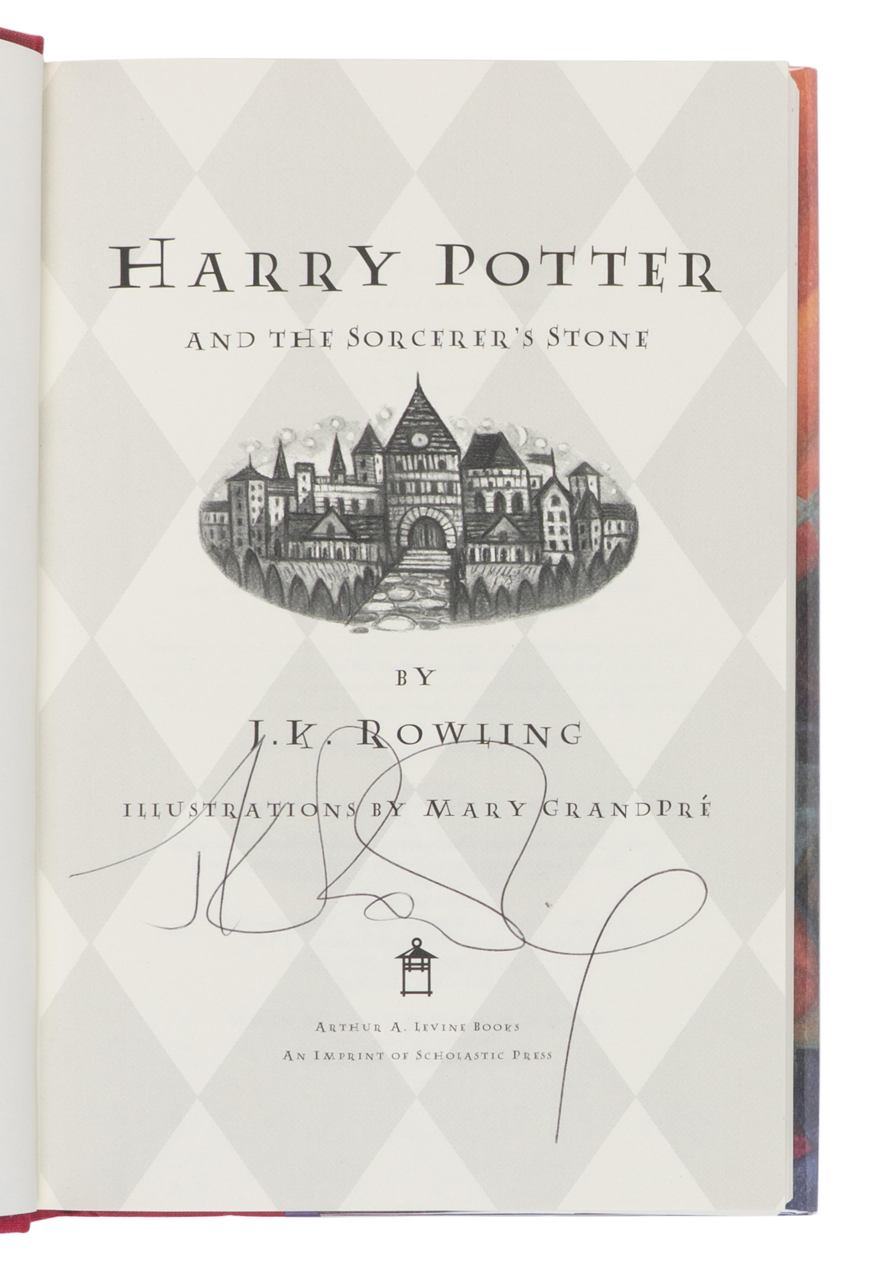 Rowling, J.K. (b. 1965). A group of the first 3 Harry Potter titles, all signed, comprising: