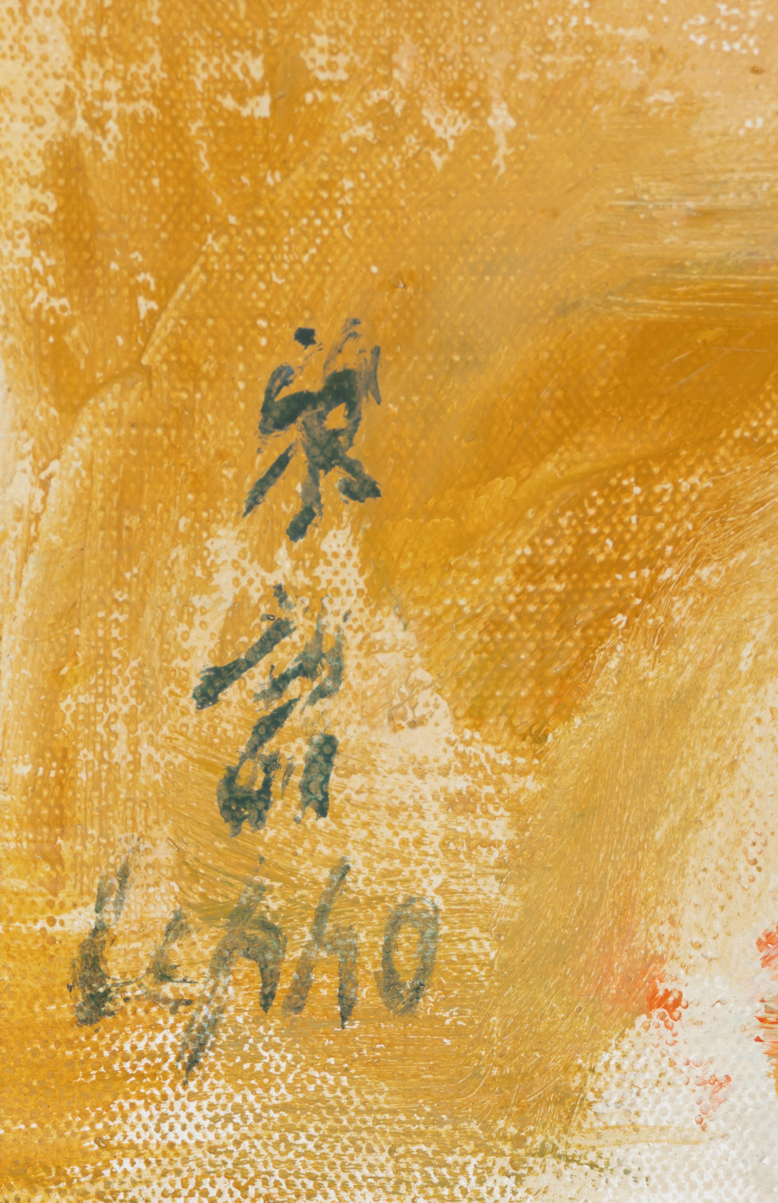 Le Pho 黎譜 (French/Vietnamese, 1907-2001) — Les Renoncules, Fond Jaune , c. 1976