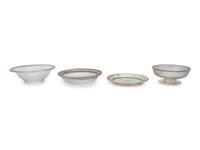 Four Silver Mounted Glass Dishes