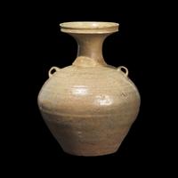 A Chinese White Glazed Vase, Tang Dynasty 唐 白釉盤口瓶