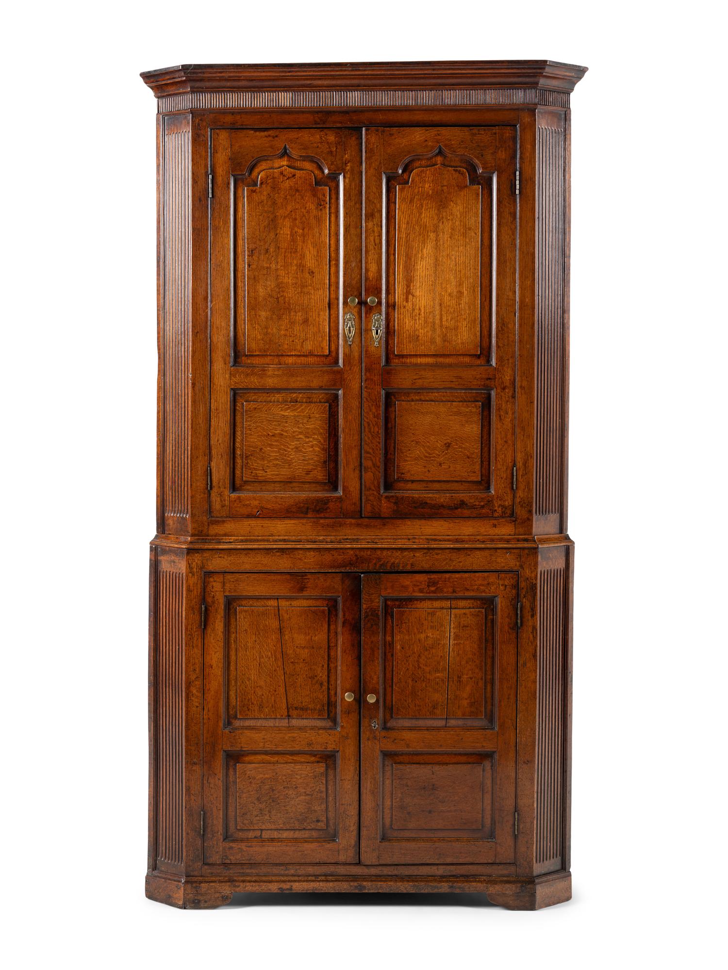 A George III Oak Corner Cabinet