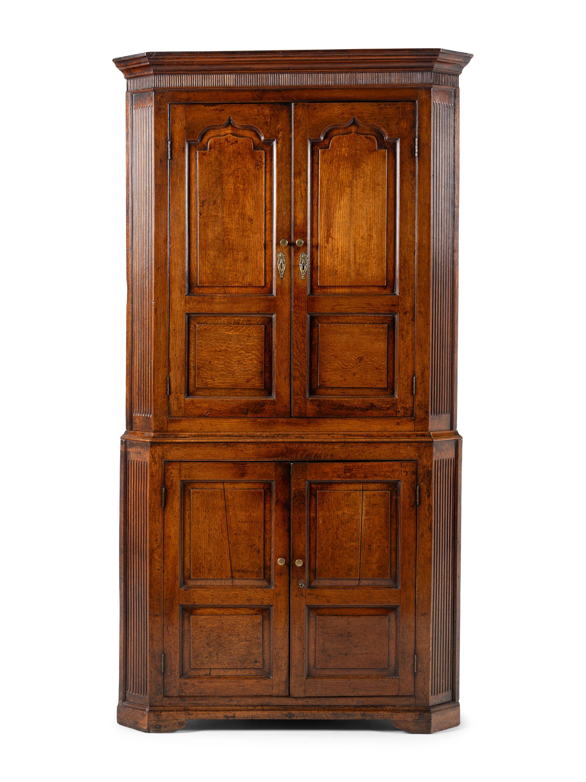 A George III Oak Corner Cabinet