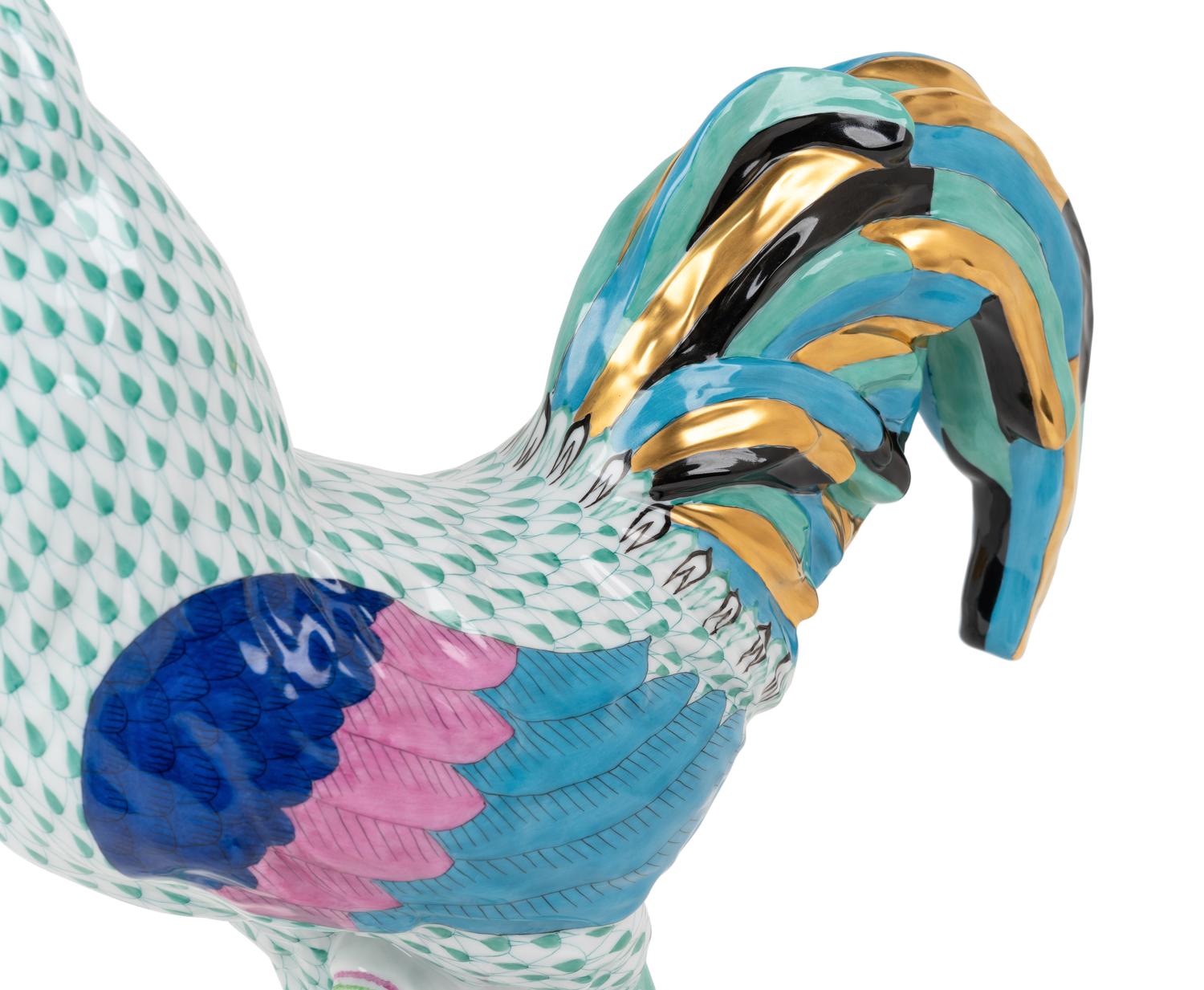 A Large Herend Porcelain Rooster