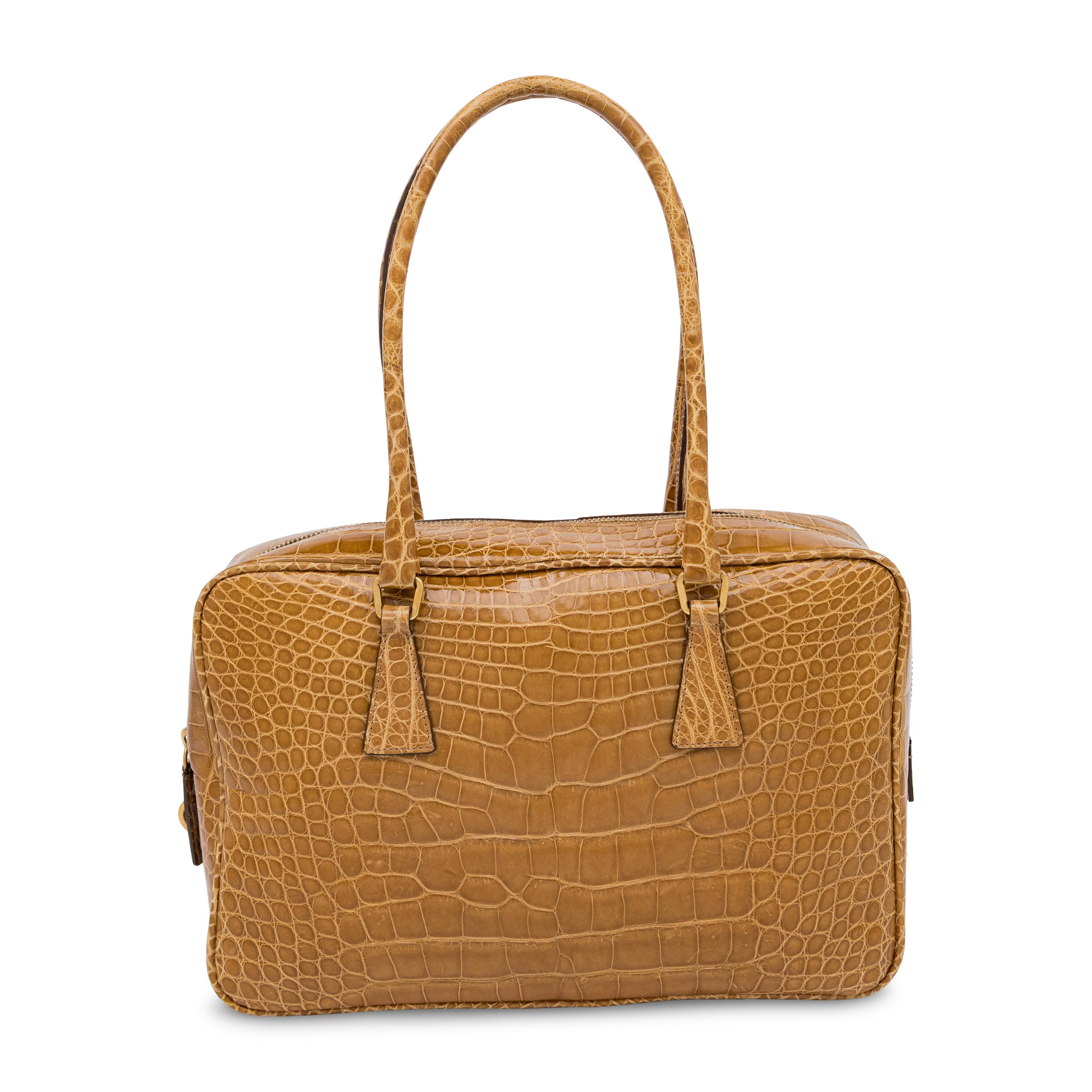 Prada, Tan Crocodile Handbag