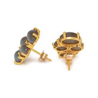 CAT'S EYE CHRYSOBERYL AND DIAMOND EARRINGS