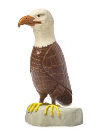 A Carved and Painted Wood Figure of an Eagle