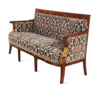 An Empire Style Gilt Bronze Mounted Mahogany Sofa