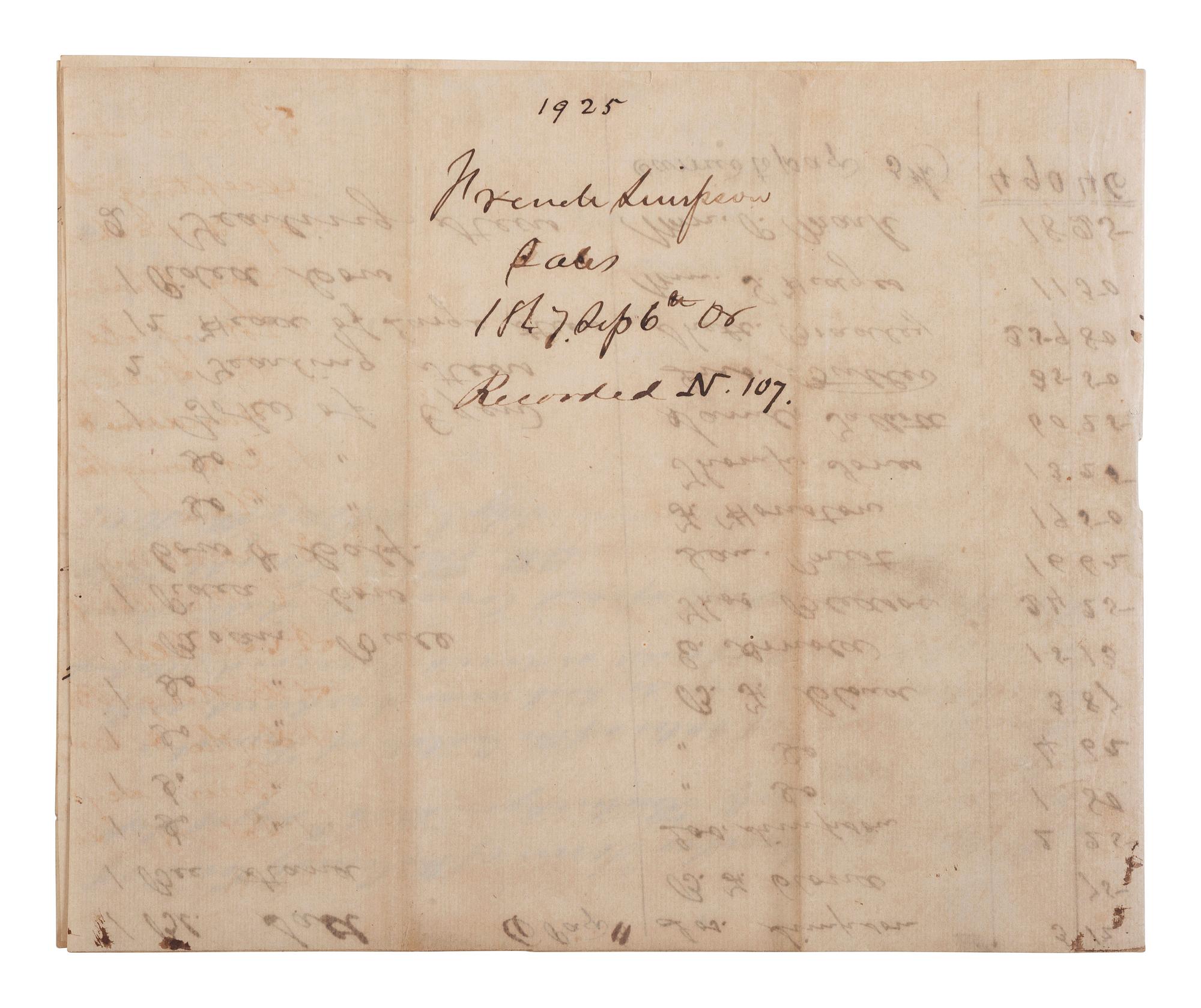 [ENSLAVEMENT & ABOLITION]. A group of 6 estate documents listing individual enslaved persons, most by name. [Bourbon County, KY]. 1831-1861.