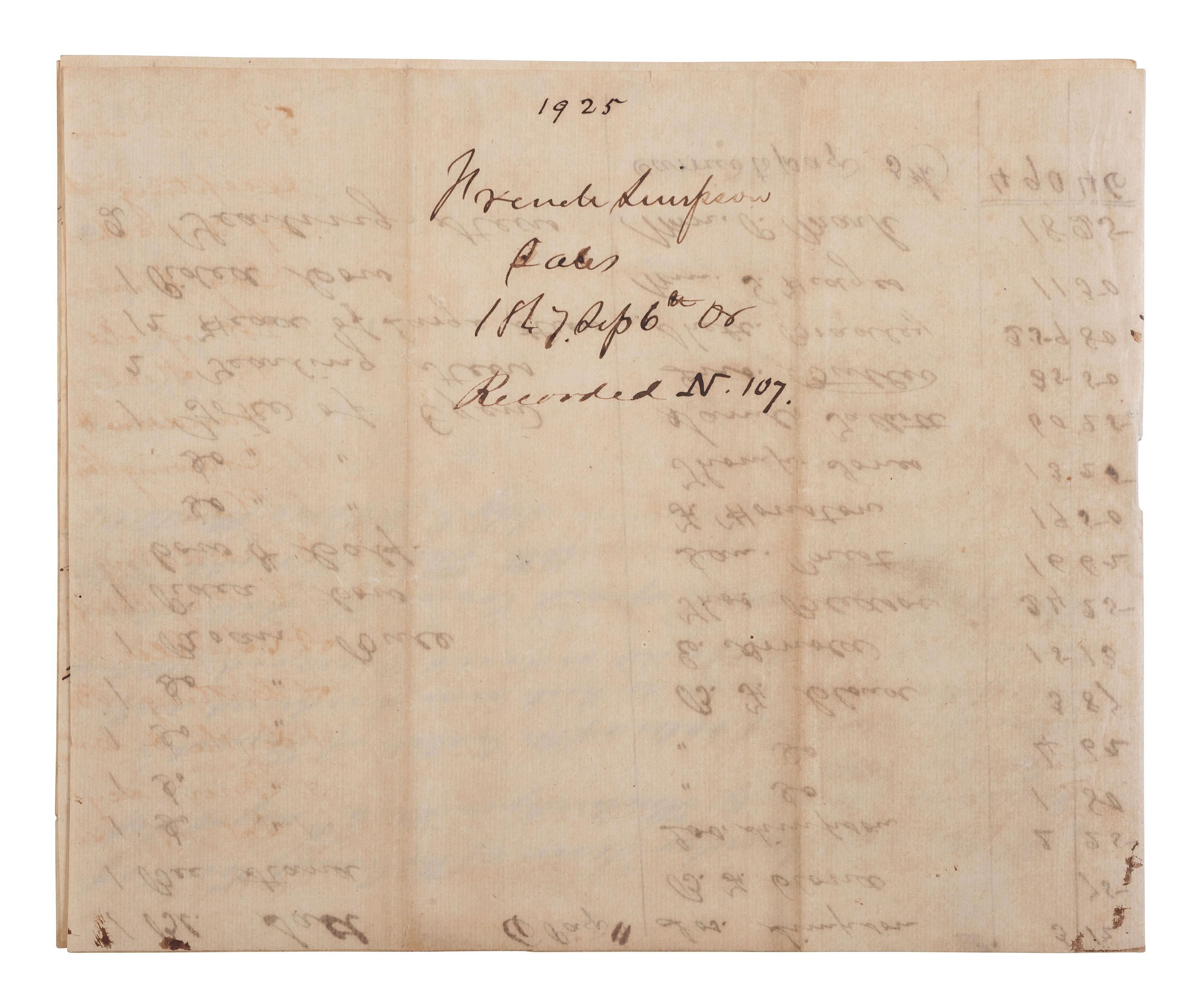 [ENSLAVEMENT & ABOLITION]. A group of 6 estate documents listing individual enslaved persons, most by name. [Bourbon County, KY]. 1831-1861.