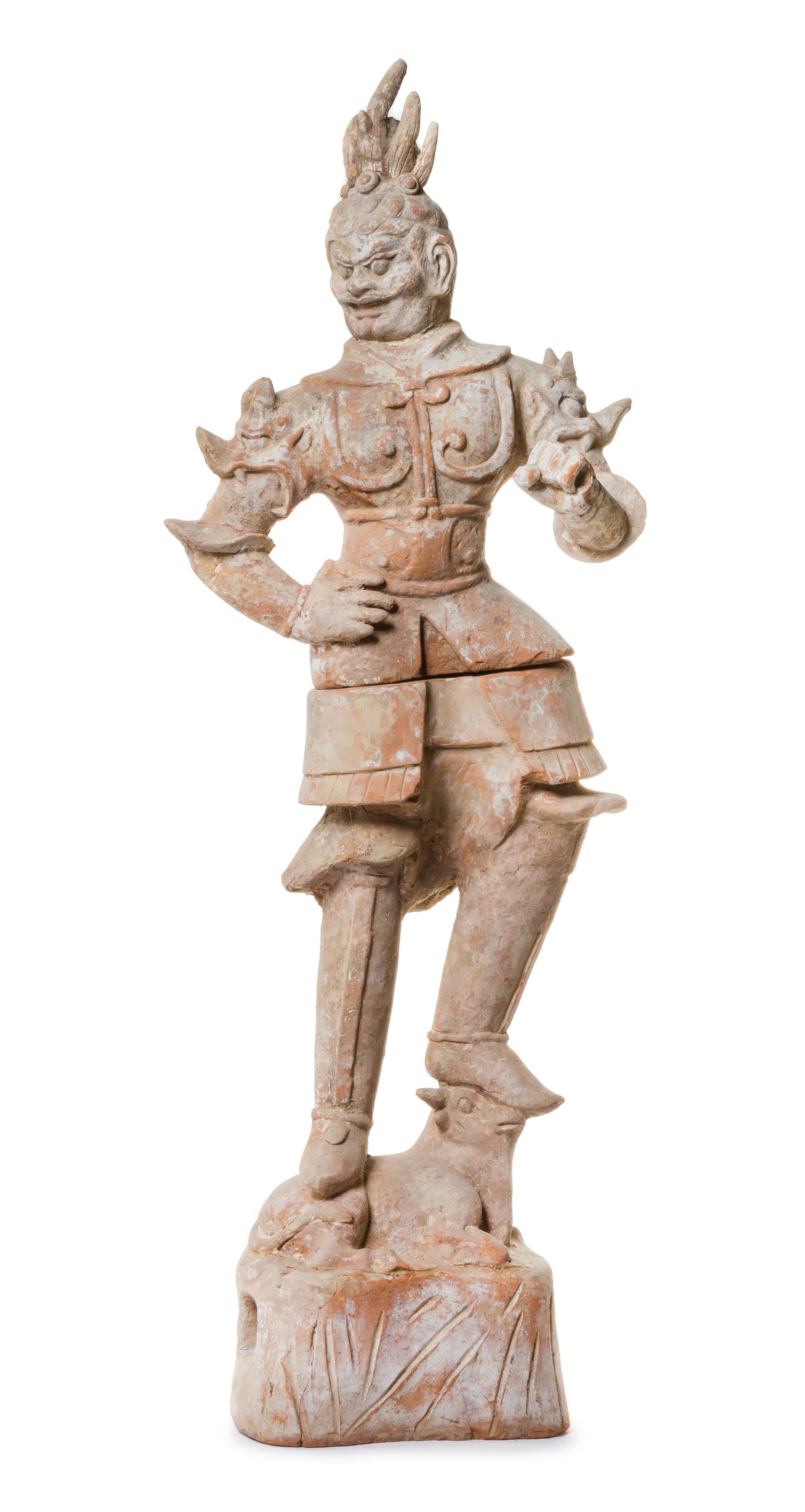 A Painted Pottery Figure of a Guardian — TANG DYNASTY