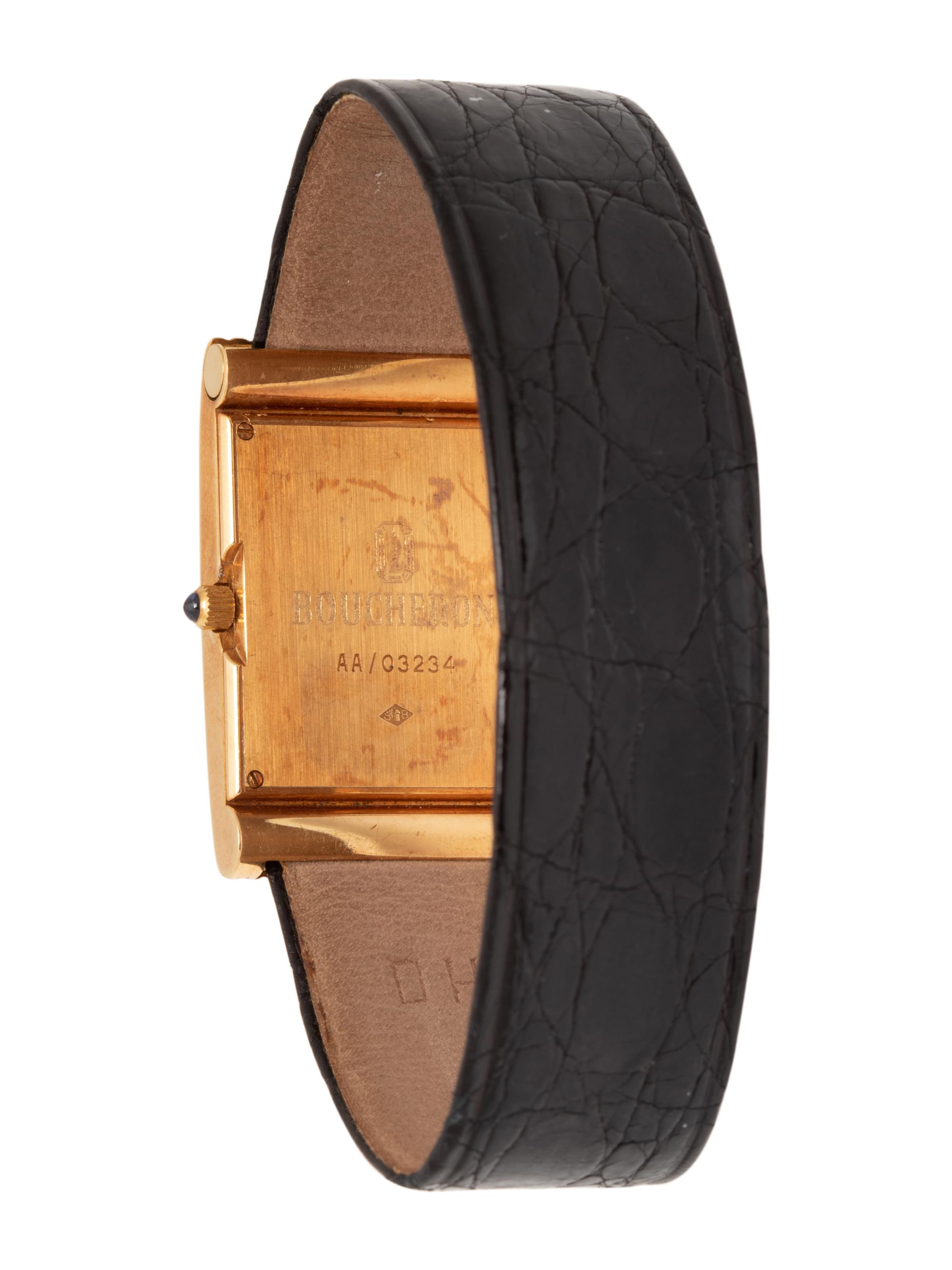 BOUCHERON, 18K YELLOW GOLD AND DIAMOND 'REFLET' WRISTWATCH