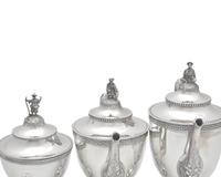 A Classical Five-Piece Coin Silver Tea Service, Robert & William Wilson (active c. 1825-1846), Philadelphia, PA, Circa 1830