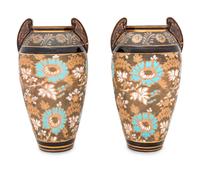 A Pair of Doulton Lambeth Stoneware Urns