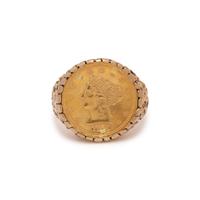YELLOW GOLD COIN RING