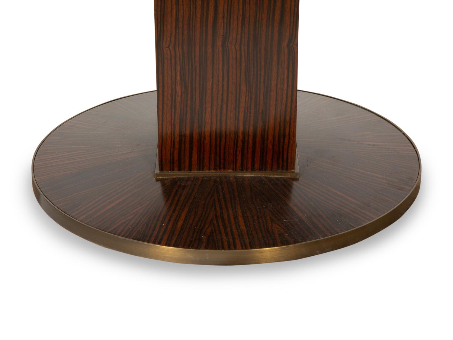 An Art Deco Style Brass Mounted Calamander Low Table