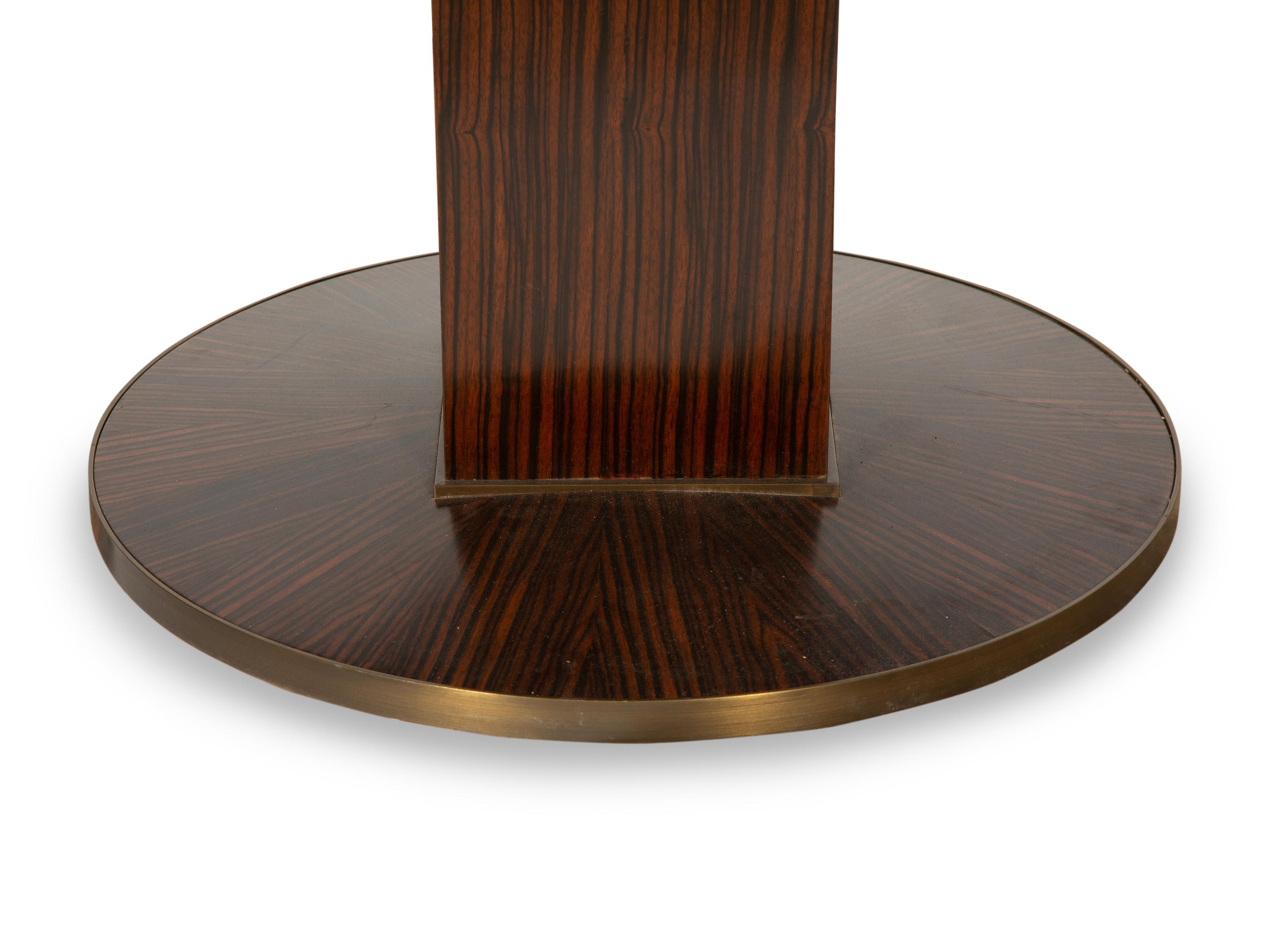 An Art Deco Style Brass Mounted Calamander Low Table