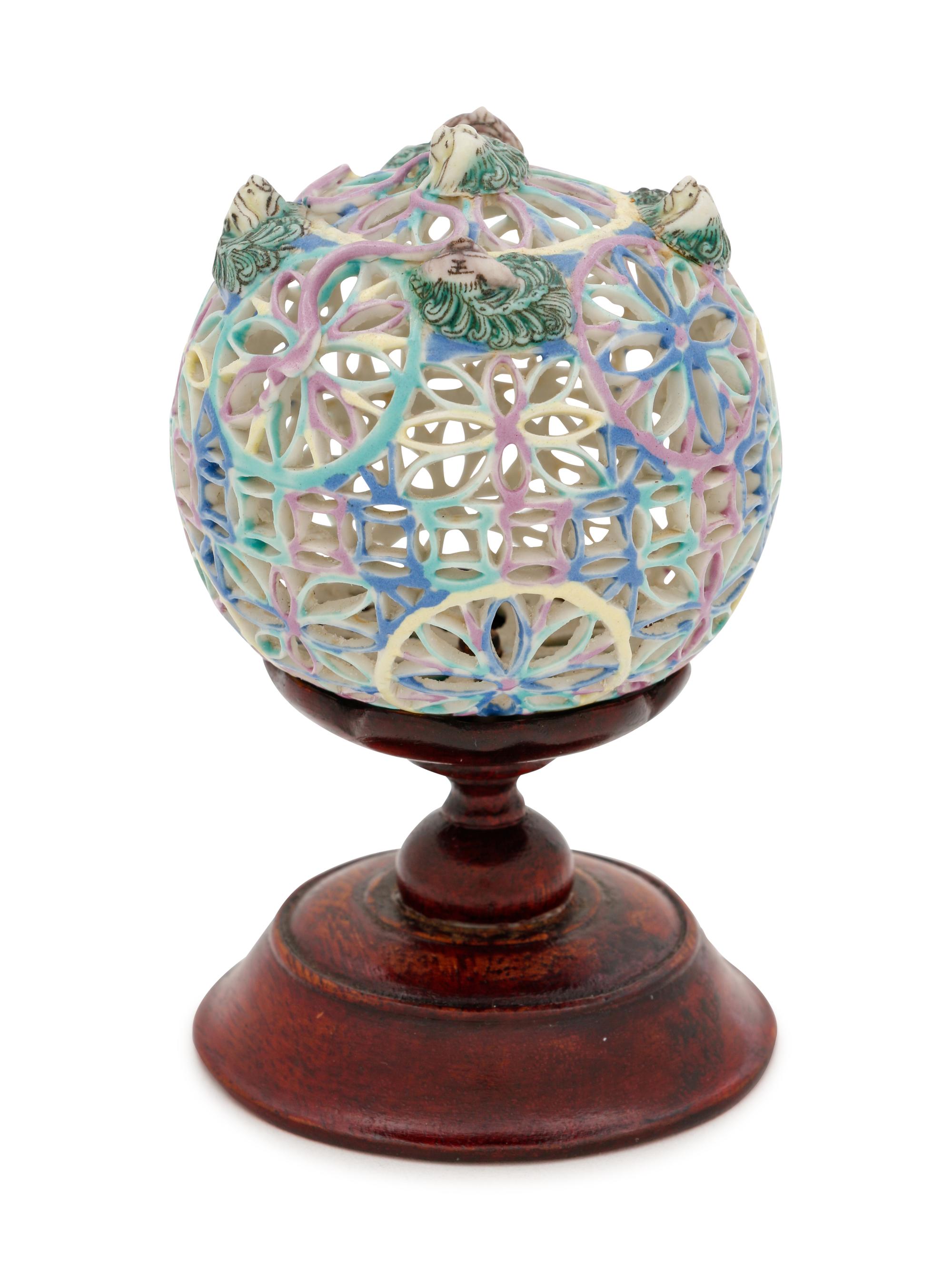 A Famille Rose Porcelain Reticulated Parfumier